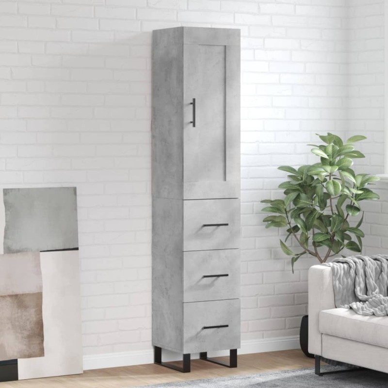 vidaXL Highboard Betongrau 34,5x34x180 cm Holzwerkstoff vidaXL Highboard Betongrau 34,5x34x180 cm Holzwerkstoff