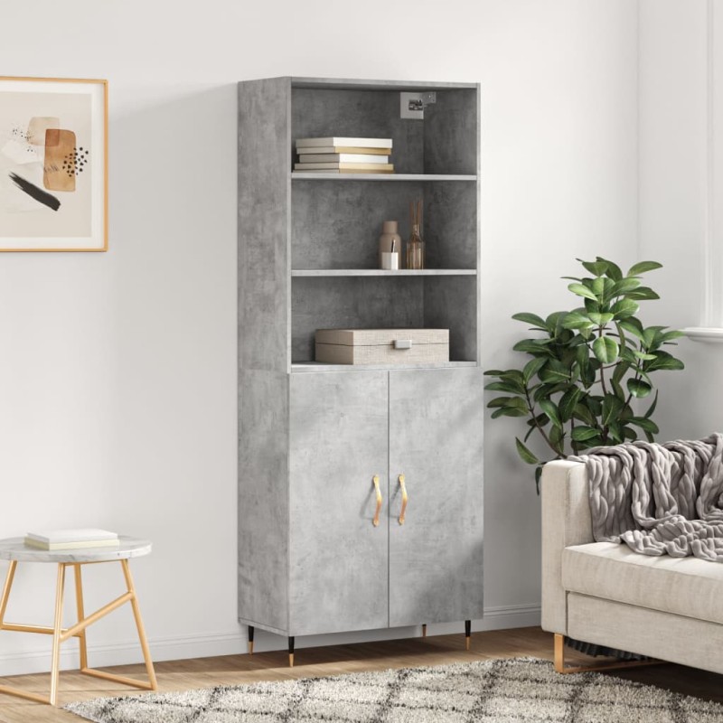 vidaXL Highboard Betongrau 69,5x34x180 cm Holzwerkstoff vidaXL Highboard Betongrau 69,5x34x180 cm Holzwerkstoff