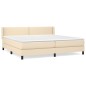 vidaXL Boxspringbett mit Matratze Creme 200x200 cm Stoff vidaXL Boxspringbett mit Matratze Creme 200x200 cm Stoff