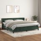 vidaXL Boxspringbett mit Matratze Dunkelgrün 200x200 cm Samt vidaXL Boxspringbett mit Matratze Dunkelgrün 200x200 cm Samt