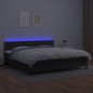 vidaXL Boxspringbett mit Matratze & LED Schwarz 200x200 cm Kunstleder vidaXL Boxspringbett mit Matratze & LED Schwarz 200x200 cm Kunstleder