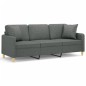 vidaXL 3-Sitzer-Sofa mit Zierkissen Dunkelgrau 180 cm Stoff vidaXL 3-Sitzer-Sofa mit Zierkissen Dunkelgrau 180 cm Stoff