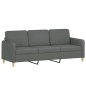 vidaXL 3-Sitzer-Sofa mit Zierkissen Dunkelgrau 180 cm Stoff vidaXL 3-Sitzer-Sofa mit Zierkissen Dunkelgrau 180 cm Stoff