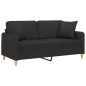 vidaXL 2-Sitzer-Sofa mit Zierkissen Schwarz 140 cm Stoff vidaXL 2-Sitzer-Sofa mit Zierkissen Schwarz 140 cm Stoff