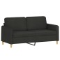 vidaXL 2-Sitzer-Sofa mit Zierkissen Schwarz 140 cm Stoff vidaXL 2-Sitzer-Sofa mit Zierkissen Schwarz 140 cm Stoff