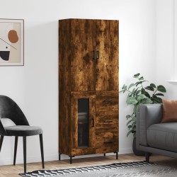vidaXL Highboard Räuchereiche 69,5x34x180 cm Holzwerkstoff