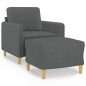 vidaXL Sessel mit Hocker Dunkelgrau 60 cm Stoff vidaXL Sessel mit Hocker Dunkelgrau 60 cm Stoff