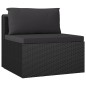 11-tlg. Garten-Lounge-Set mit Kissen Poly Rattan Schwarz 11-tlg. Garten-Lounge-Set mit Kissen Poly Rattan Schwarz