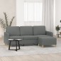 vidaXL 3-Sitzer-Sofa mit Hocker Dunkelgrau 180 cm Stoff vidaXL 3-Sitzer-Sofa mit Hocker Dunkelgrau 180 cm Stoff