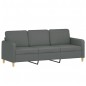 vidaXL 3-Sitzer-Sofa mit Hocker Dunkelgrau 180 cm Stoff vidaXL 3-Sitzer-Sofa mit Hocker Dunkelgrau 180 cm Stoff