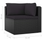 11-tlg. Garten-Lounge-Set mit Kissen Poly Rattan Schwarz 11-tlg. Garten-Lounge-Set mit Kissen Poly Rattan Schwarz