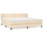 vidaXL Boxspringbett mit Matratze Creme 200x200 cm Stoff vidaXL Boxspringbett mit Matratze Creme 200x200 cm Stoff