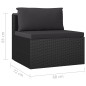11-tlg. Garten-Lounge-Set mit Kissen Poly Rattan Schwarz 11-tlg. Garten-Lounge-Set mit Kissen Poly Rattan Schwarz