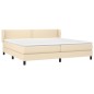 vidaXL Boxspringbett mit Matratze Creme 200x200 cm Stoff vidaXL Boxspringbett mit Matratze Creme 200x200 cm Stoff