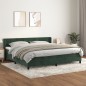vidaXL Boxspringbett mit Matratze Dunkelgrün 200x200 cm Samt vidaXL Boxspringbett mit Matratze Dunkelgrün 200x200 cm Samt