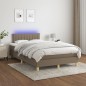 vidaXL Boxspringbett mit Matratze & LED Taupe 120x200 cm Stoff vidaXL Boxspringbett mit Matratze & LED Taupe 120x200 cm Stoff
