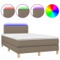 vidaXL Boxspringbett mit Matratze & LED Taupe 120x200 cm Stoff vidaXL Boxspringbett mit Matratze & LED Taupe 120x200 cm Stoff