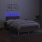 vidaXL Boxspringbett mit Matratze & LED Taupe 120x200 cm Stoff vidaXL Boxspringbett mit Matratze & LED Taupe 120x200 cm Stoff