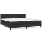 vidaXL Boxspringbett mit Matratze Schwarz 200x200 cm Kunstleder vidaXL Boxspringbett mit Matratze Schwarz 200x200 cm Kunstleder