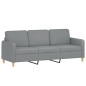 vidaXL 3-Sitzer-Sofa mit Hocker Hellgrau 180 cm Stoff vidaXL 3-Sitzer-Sofa mit Hocker Hellgrau 180 cm Stoff