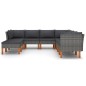 9-tlg. Garten-Lounge-Set mit Kissen Poly Rattan Grau 9-tlg. Garten-Lounge-Set mit Kissen Poly Rattan Grau