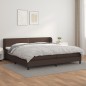 vidaXL Boxspringbett mit Matratze Braun 200x200 cm Kunstleder vidaXL Boxspringbett mit Matratze Braun 200x200 cm Kunstleder