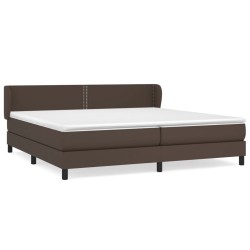 vidaXL Boxspringbett mit Matratze Braun 200x200 cm Kunstleder