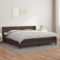 vidaXL Boxspringbett mit Matratze Braun 200x200 cm Kunstleder vidaXL Boxspringbett mit Matratze Braun 200x200 cm Kunstleder