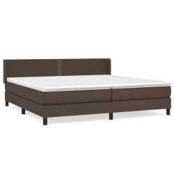 vidaXL Boxspringbett mit Matratze Braun 200x200 cm Kunstleder