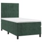 vidaXL Boxspringbett mit Matratze & LED Dunkelgrün 90x190 cm Samt vidaXL Boxspringbett mit Matratze & LED Dunkelgrün 90x190 cm Samt
