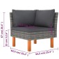 9-tlg. Garten-Lounge-Set mit Kissen Poly Rattan Grau 9-tlg. Garten-Lounge-Set mit Kissen Poly Rattan Grau
