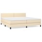 vidaXL Boxspringbett mit Matratze Creme 200x200 cm Stoff vidaXL Boxspringbett mit Matratze Creme 200x200 cm Stoff