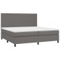 vidaXL Boxspringbett mit Matratze Grau 200x200 cm Kunstleder vidaXL Boxspringbett mit Matratze Grau 200x200 cm Kunstleder