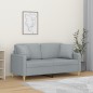 vidaXL 2-Sitzer-Sofa mit Zierkissen Hellgrau 140 cm Stoff vidaXL 2-Sitzer-Sofa mit Zierkissen Hellgrau 140 cm Stoff