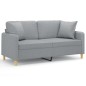 vidaXL 2-Sitzer-Sofa mit Zierkissen Hellgrau 140 cm Stoff vidaXL 2-Sitzer-Sofa mit Zierkissen Hellgrau 140 cm Stoff