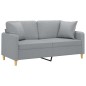 vidaXL 2-Sitzer-Sofa mit Zierkissen Hellgrau 140 cm Stoff vidaXL 2-Sitzer-Sofa mit Zierkissen Hellgrau 140 cm Stoff