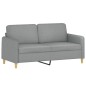 vidaXL 2-Sitzer-Sofa mit Zierkissen Hellgrau 140 cm Stoff vidaXL 2-Sitzer-Sofa mit Zierkissen Hellgrau 140 cm Stoff