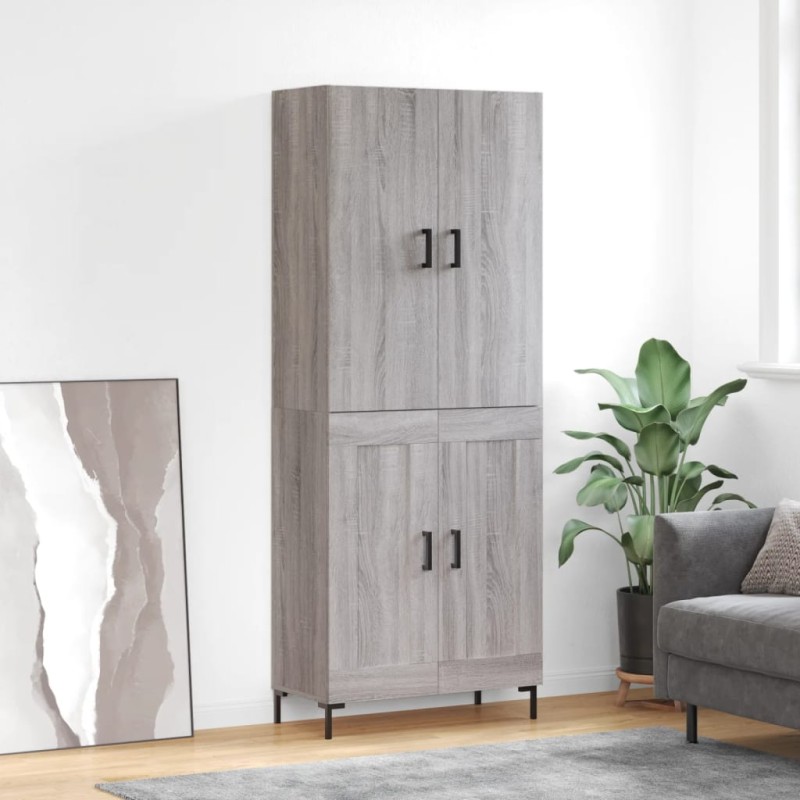vidaXL Highboard Grau Sonoma 69,5x34x180 cm Holzwerkstoff vidaXL Highboard Grau Sonoma 69,5x34x180 cm Holzwerkstoff