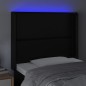 vidaXL LED Kopfteil Schwarz 103x16x118/128 cm Kunstleder
