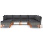 vidaXL 8-tlg. Garten-Lounge-Set mit Kissen Poly Rattan Grau vidaXL 8-tlg. Garten-Lounge-Set mit Kissen Poly Rattan Grau