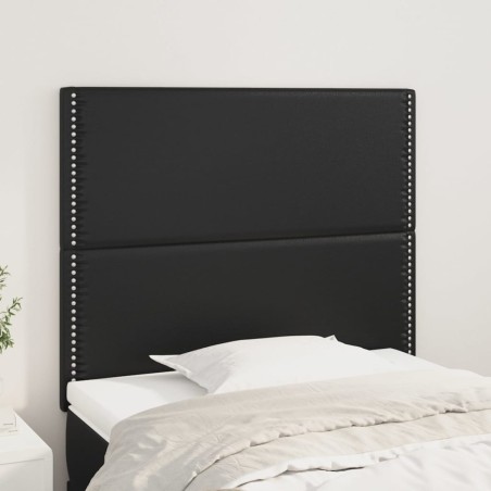 vidaXL Kopfteile 2 Stk. Schwarz 100x5x78/88 cm Kunstleder