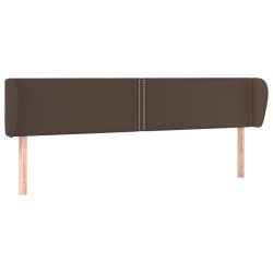 vidaXL Kopfteil mit Ohren Braun 203x23x78/88 cm Kunstleder