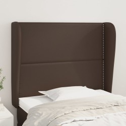 vidaXL Kopfteil mit Ohren Braun 103x23x118/128 cm Kunstleder