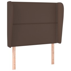 vidaXL Kopfteil mit Ohren Braun 103x23x118/128 cm Kunstleder