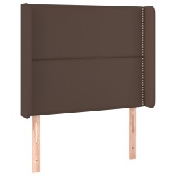 vidaXL Kopfteil mit Ohren Braun 103x16x118/128 cm Kunstleder