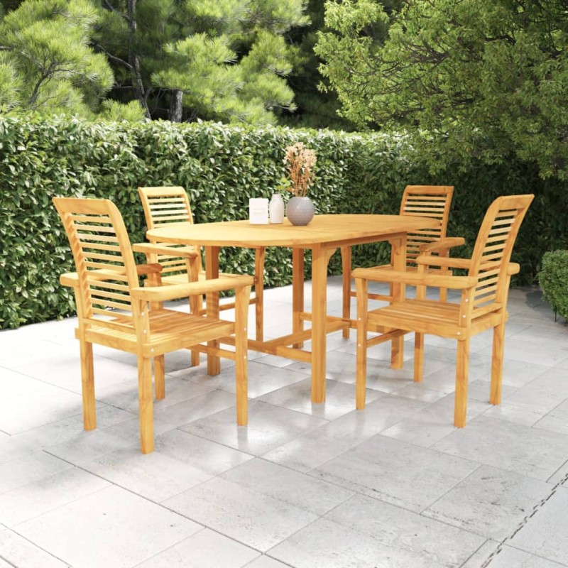 vidaXL 5-tlg. Garten-Essgruppe Massivholz Teak vidaXL 5-tlg. Garten-Essgruppe Massivholz Teak