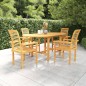 vidaXL 5-tlg. Garten-Essgruppe Massivholz Teak vidaXL 5-tlg. Garten-Essgruppe Massivholz Teak