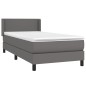 vidaXL Boxspringbett mit Matratze Grau 80x200 cm Kunstleder vidaXL Boxspringbett mit Matratze Grau 80x200 cm Kunstleder