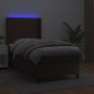vidaXL Boxspringbett mit Matratze & LED Braun 100x200 cm Kunstleder vidaXL Boxspringbett mit Matratze & LED Braun 100x200 cm Kunstleder