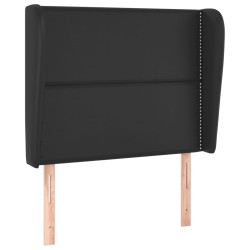 vidaXL Kopfteil mit Ohren Schwarz 103x23x118/128 cm Kunstleder